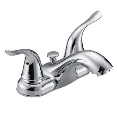 Double Handle Orante Basin Faucet Curved upc 61-9 NSF Kitchen Faucet With Pop up and Chrome Finish